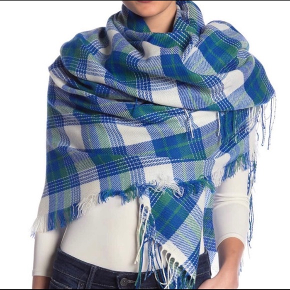 Madewell Noble Blue Plaid Blanket Scarf - Picture 3 of 3